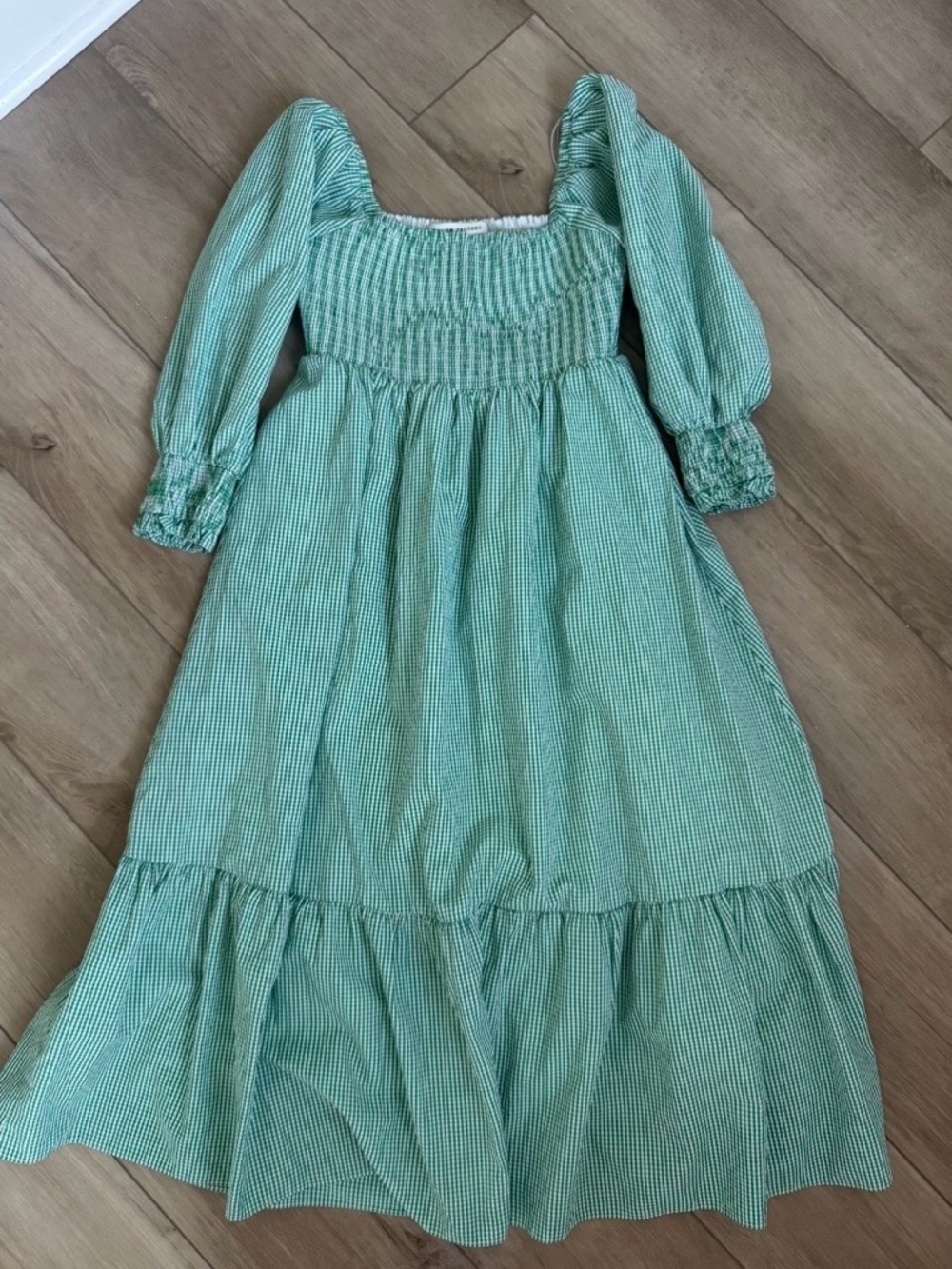 English Factory Green Gingham Midi Dress